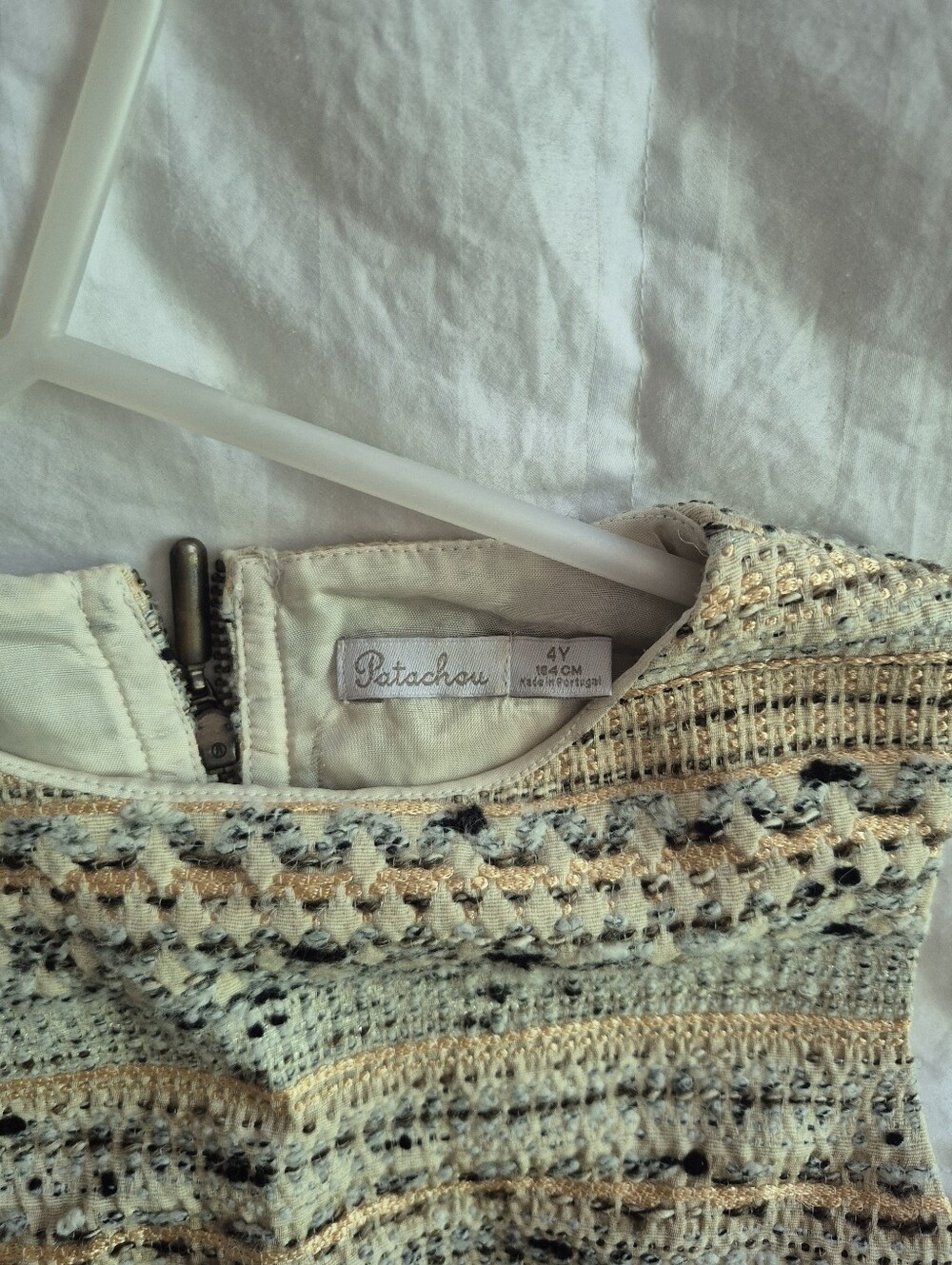 Patachou Beaded Tweed Mini Skirt with Metallic Thread - Size 4 Years Old